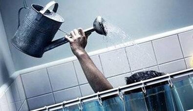 Warming the shower before the procedure to increase a member of soda
